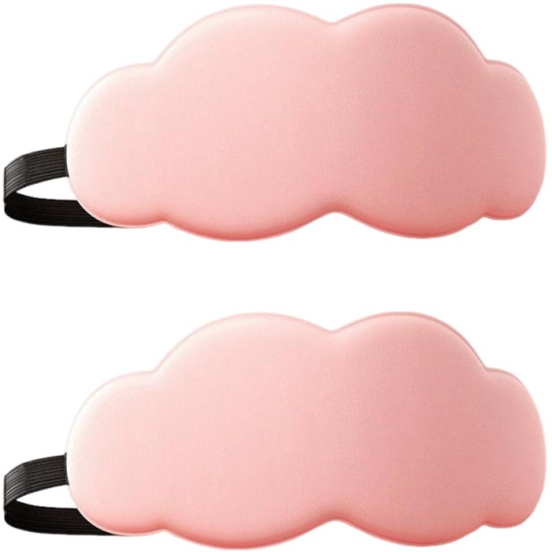 Soft Breathable Eye Mask With 3D Cloud Design Relief Eye Pressure Comfort For Daytime Rest And Night Sleep розовый
