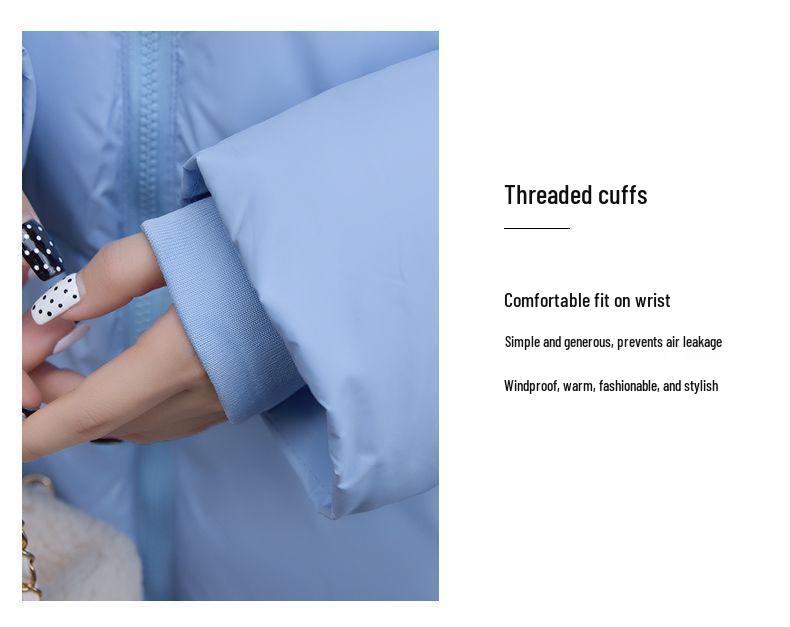 Beibei Cloud Light Luxury Hooded Down Jacket: Petite Mid-Length Puff Coat