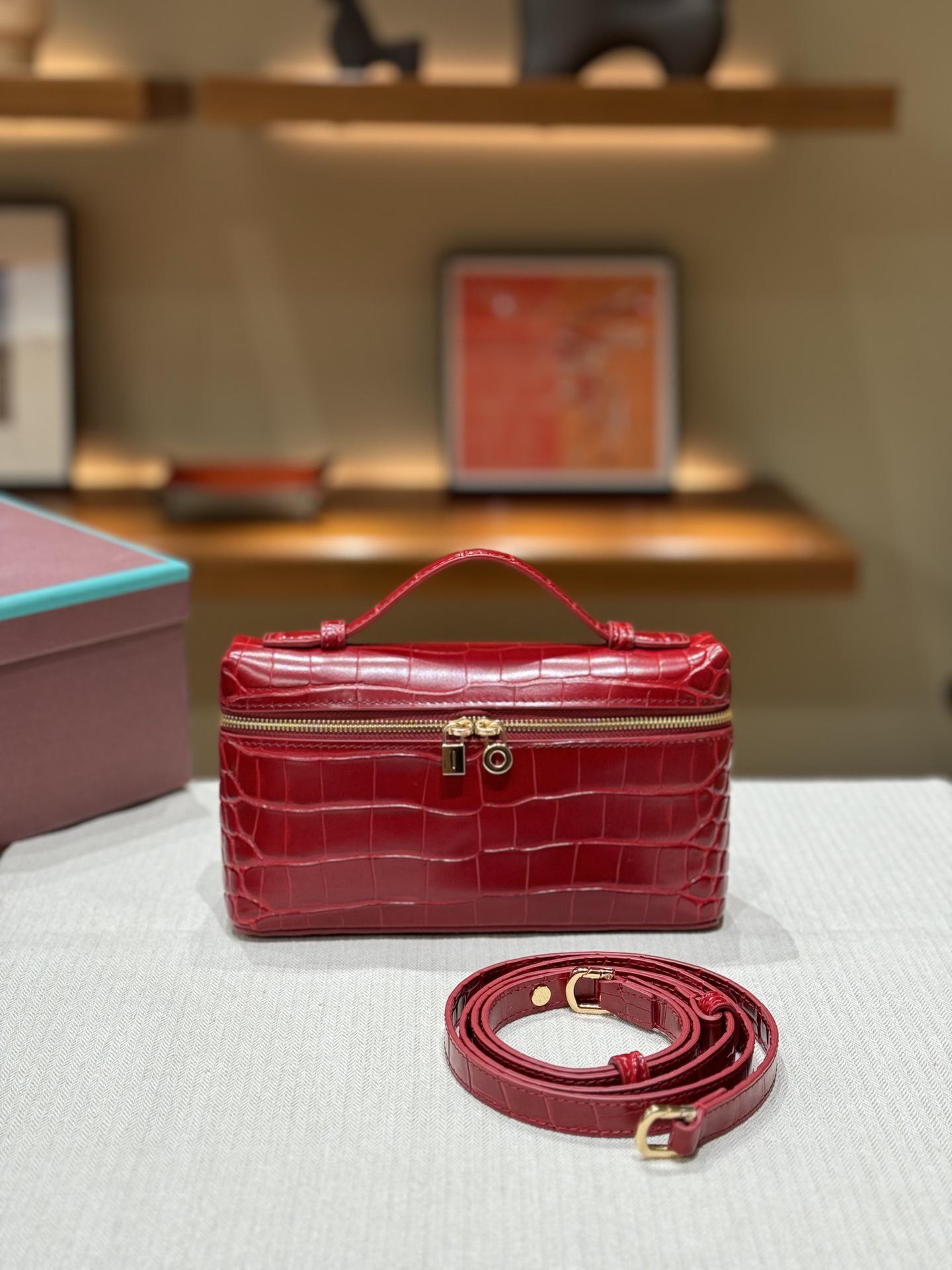 

[Haute Couture] Улучшенная большая сумка из кожи LP с узором «страусиная кожа» на плечо и в руке 27x16x10