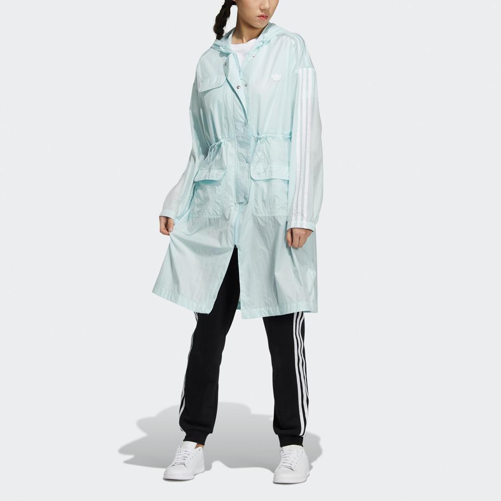 adidas Originale Sportjacke mit langer Kapuze Outdoor Freizeitmantel Damenjacke Petrol HC6587