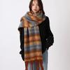 Tassel Plaid Wool Scarf Plush Long Shawl Simple Winter Cashmere Scarves  Student