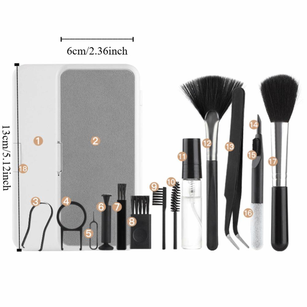 With Storage Box Earphone Clean Brush Set 18 In 1 Keycap Puller Kit  Phone
