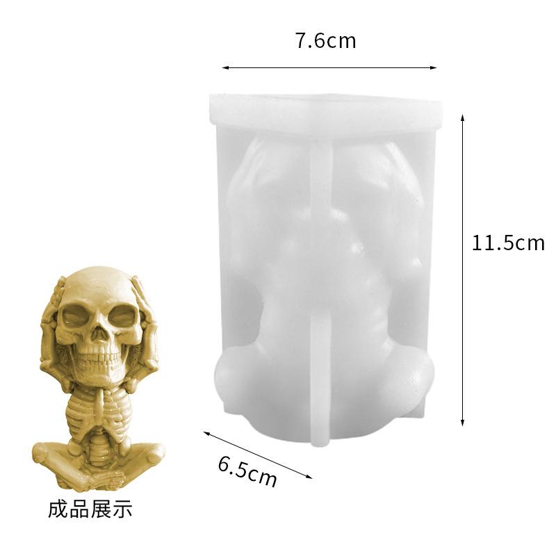 

Halloween Fun Skull Silicone Mold 3D Stacked Skull Candle Soap Plaster Crafts Resin Molds Home Decor Halloween Gift Making Tool