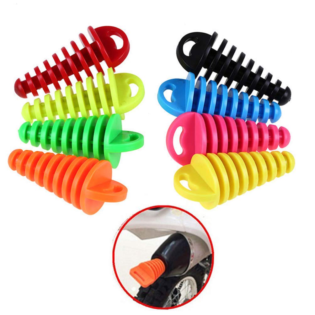 VORCOOL Silencer Cap Exhaust Pipe Muffler Exhaust Port Muffler Motorcycle Car Parts Automatic Exhaust Tail Tip Pipe Cover (Red) 2 Pieces