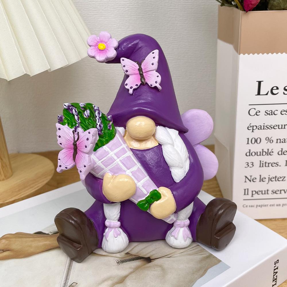 Creative Autumn Countryside Style Resin Decoration Gnome Ornaments Garden Decoration Sunflower Gnome