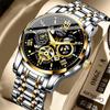 Bubble Automatic Men's Watch - Roman Numerals, Luminous, High-End, Waterproof, Quartz Movement, Non-Mechanical