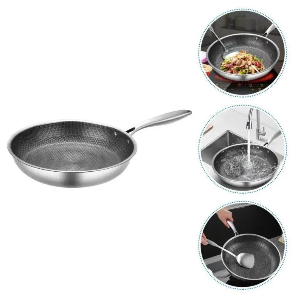 Non-coated Frying Pan 26/28/30cm NonStick Pan Durable Honeycomb Pot Gas Induction Cooker