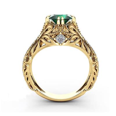 Emerald Green Zircon Women's Ring Jewelry
