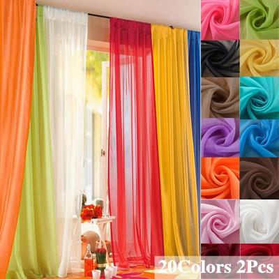 2027 Solid Multicolor Tulle Sheer Window Curtains for Living Room Decoration White Curtains for The Room Bedroom Kitchen Voile Organza Curtains Drapes