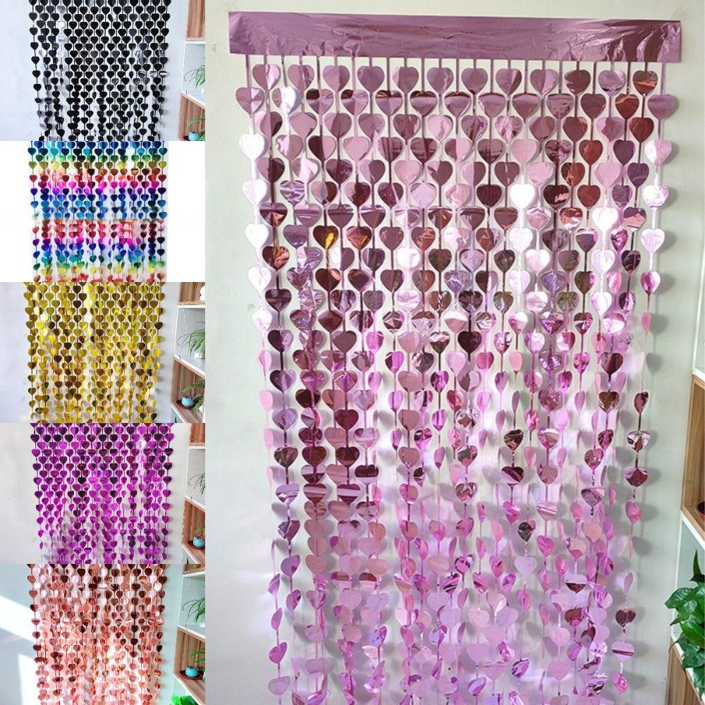 Heart-Shaped Glitter Door Curtain for Party Decoration - Perfect for Birthdays and Baby Showers