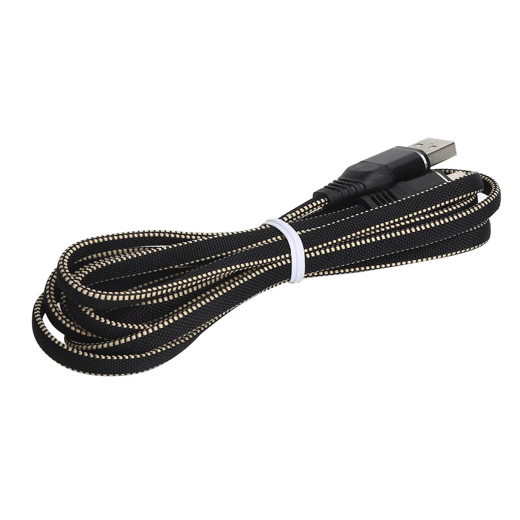 Micro USB Charger Cable Lengthen Nylon Braided Fast Charging Cord for Android Mobile PhonesBlack