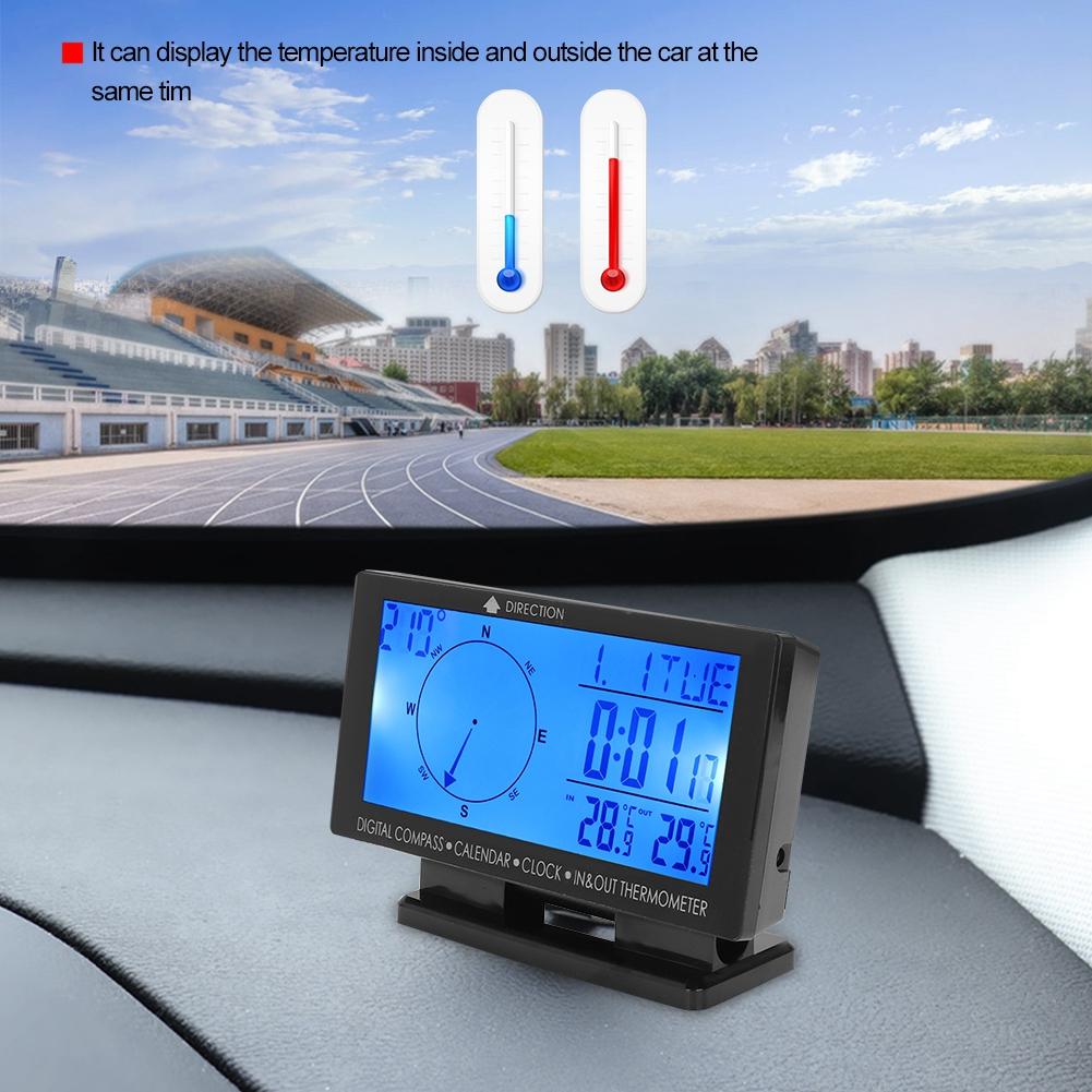 CD60 Multifunctional Digital Car Automobile Thermometer Gauge with Time Navigation Function