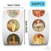 500Pcs/Roll Mucha Art. Retro Girls Kids Rewards Stickers - DIY Scrapbooks Album Decor Sealing Label Decals