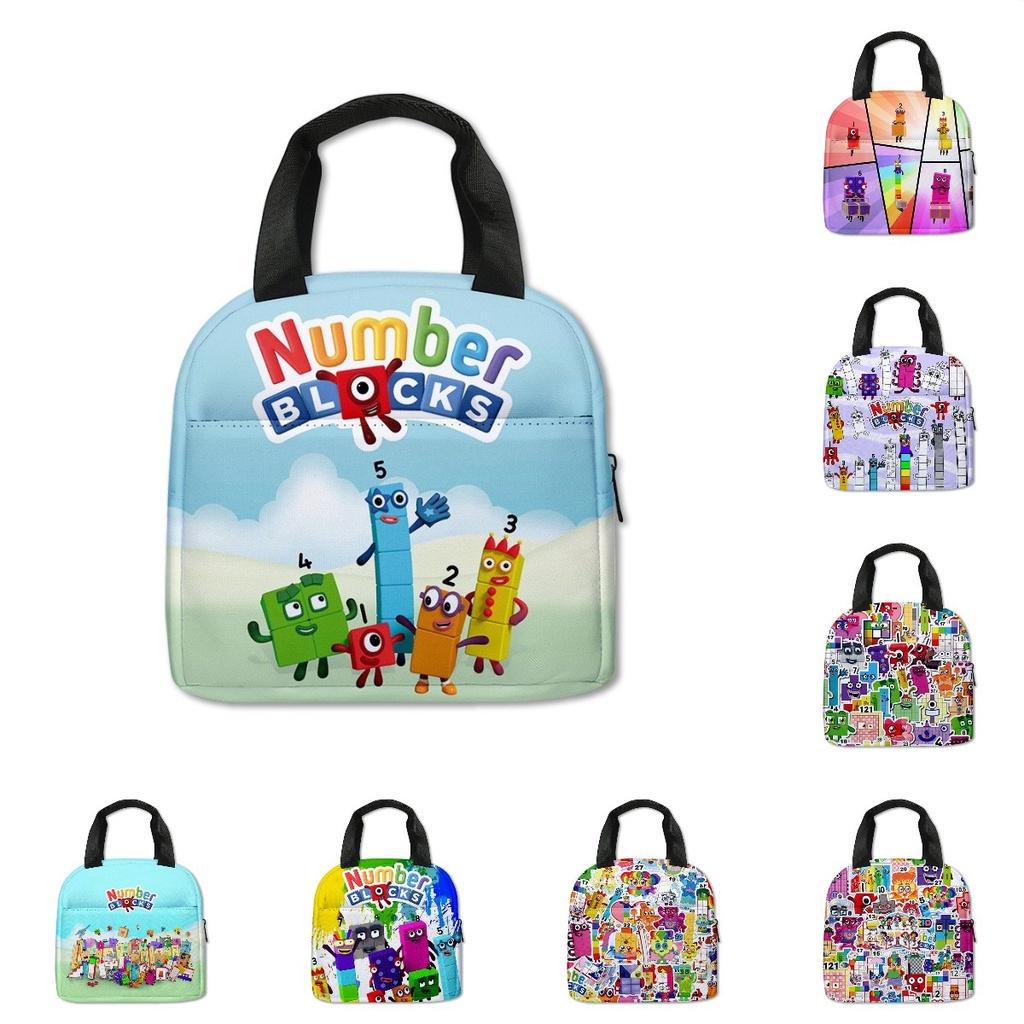 Numberblocks Digital Building Blocks Insulated Lunch Bag For Elementary School Students
