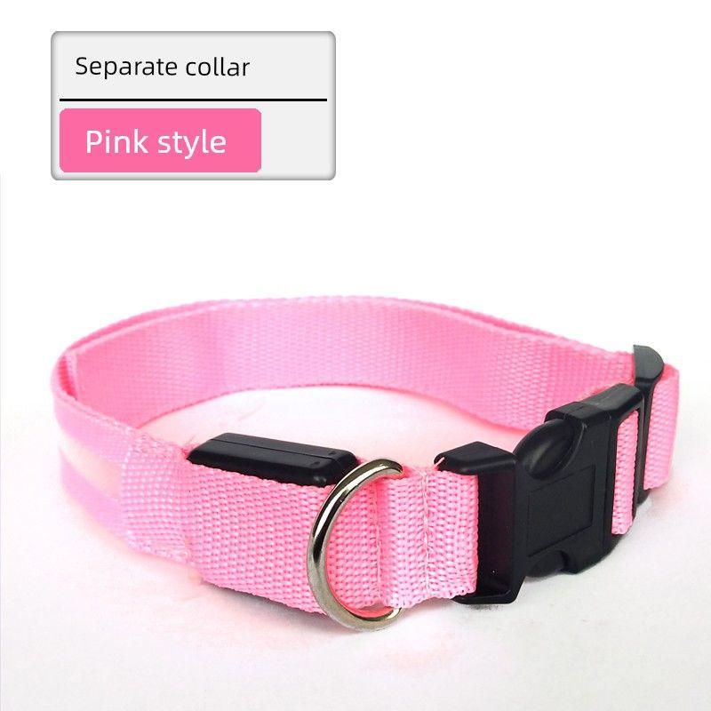 

Dog Luminous Collar Fluorescent Luminous Pendant Teddy Collar Medium Large Dog Dog Collar Cat Collar Pet Supplies L-WIDTH 2.5cm [45-52cm]] Pink [separate collar]]