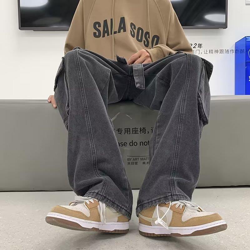 Джинсы мужские JYL Весна Осень Универсальные Прямые Модные Повседневные Узкие Джинсовые Брюки L