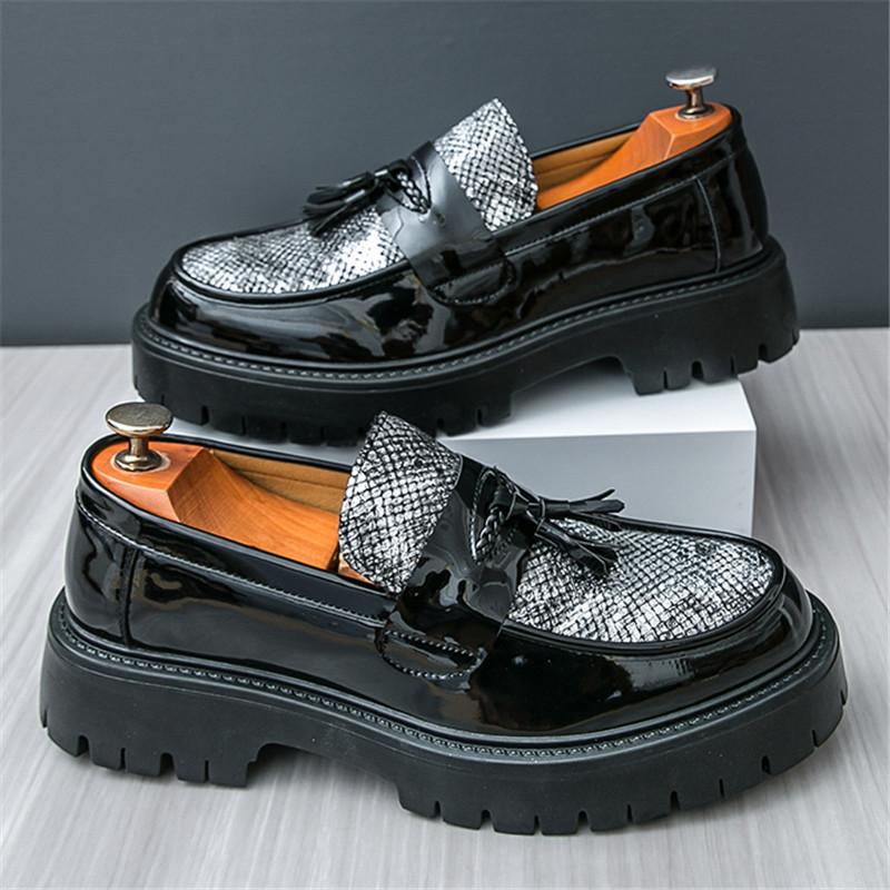 Fashion Trend New Luxury Men Mixed Color Tassel Loafter Male Leisure Height Increasing Leather Shoes Tenis Masculino Zapatos Hombre