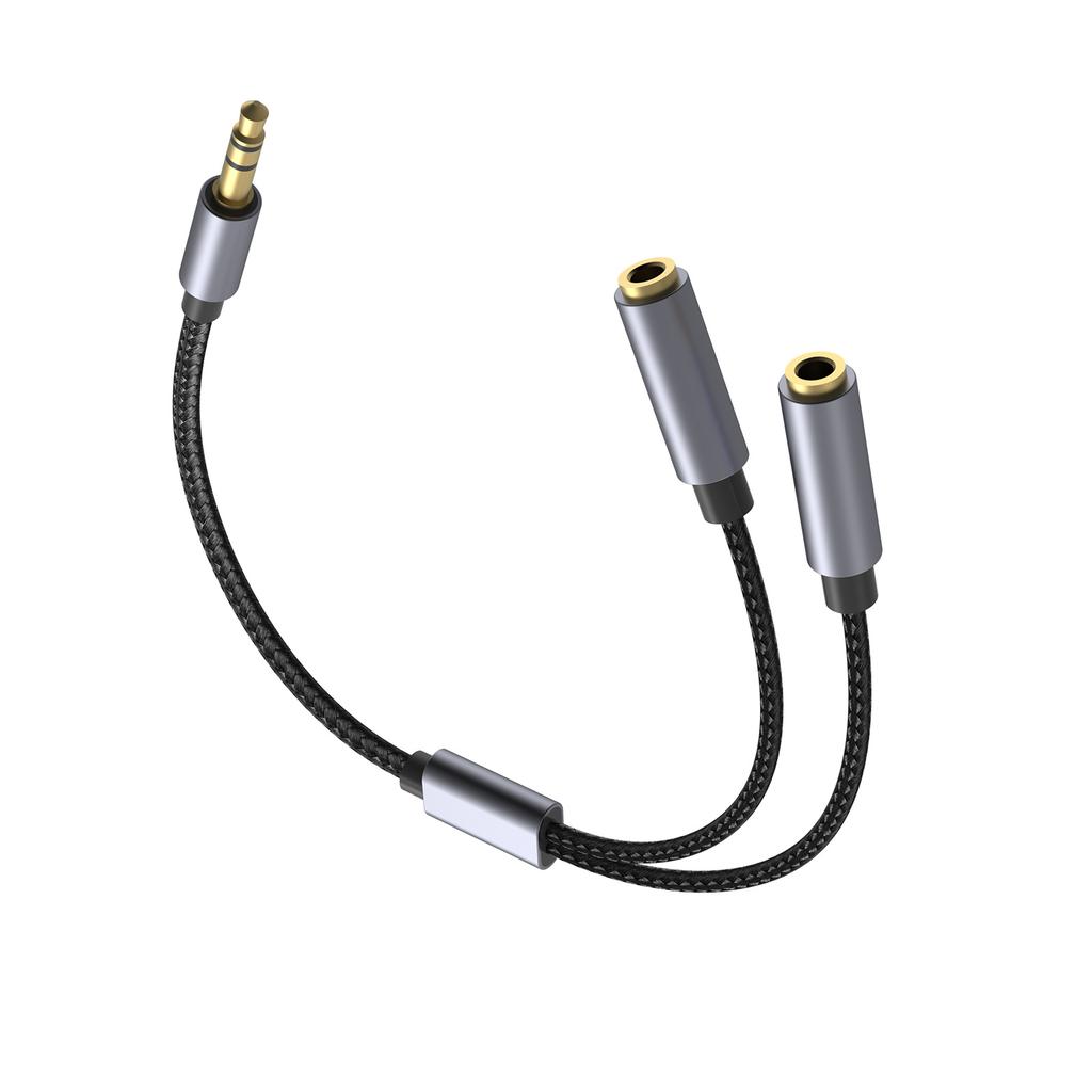Earphone Splitters Cord Aux Y Splitters for Tablets Gold-Plate Connectors for Accurate Data Transmission Headphone Cord