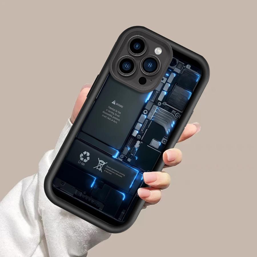 Circuit Board Pattern Phone Case for iPhone 17 Air XR 15 16 14 Plus 13 12 11 Pro Max 16e XS Max Soft Shell