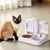 2-In-1 Automatic Cat Water Feeder Large Capacity Spill Proof Cat Dog Food Bowl Dry Wet Separation Visible Window Dog Double Bowl