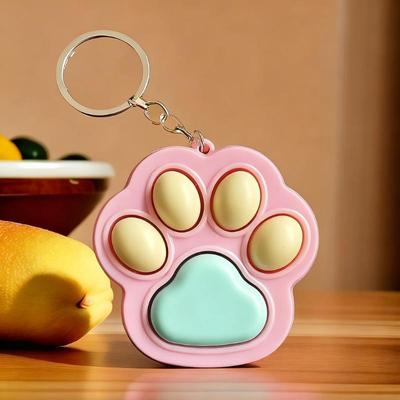 Creative Fingertip Cat Claw Button Pendant Cartoon Key Ring Cat Paw Keychain Kawaii Cat Paw Keyboard Bag Pendant Decoration