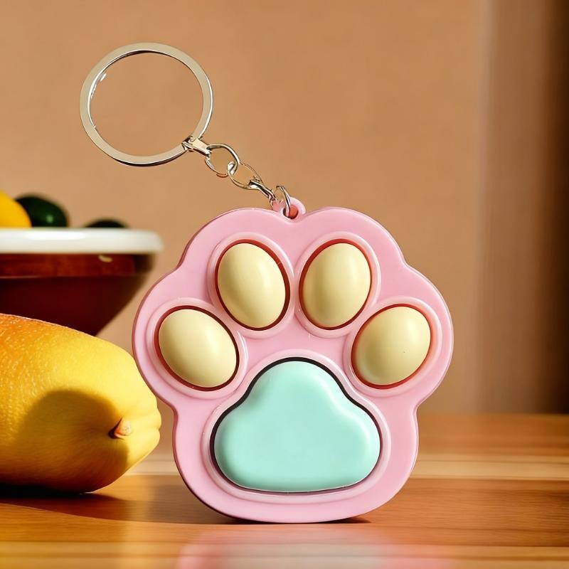 Kreativer Fingertipp Katzenkralle Knopf Anhänger Cartoon Schlüsselanhänger Katzenpfote Schlüsselanhänger Kawaii Katzenpfote Tastaturtasche Anhänger Dekoration