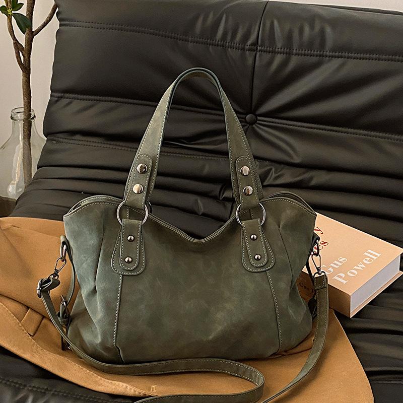 

Сумка большой вместимости Новая женская сумка Универсальная сумка-мессенджер Матовая однотонная сумка на плечо/подмышку Дорожная женская сумка зелёный