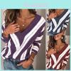 V Autumn Women Neck Long Sleeve Sweater Loose Knit Pullover Sexy Tops Jumper