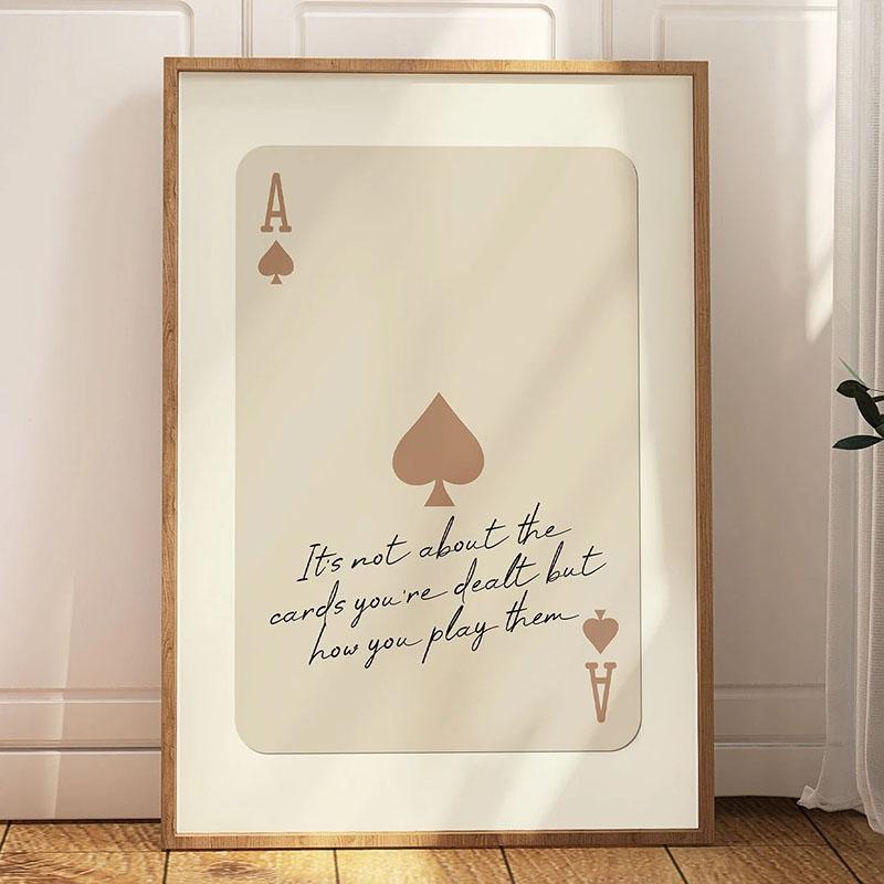 

1 шт. Карта Туз Принт с позитивными высказываниями Модный холст Настенное искусство Печать на холсте Эстетический декор Винтажная спальня Милый постер настенное искусство 50x70cm unframe