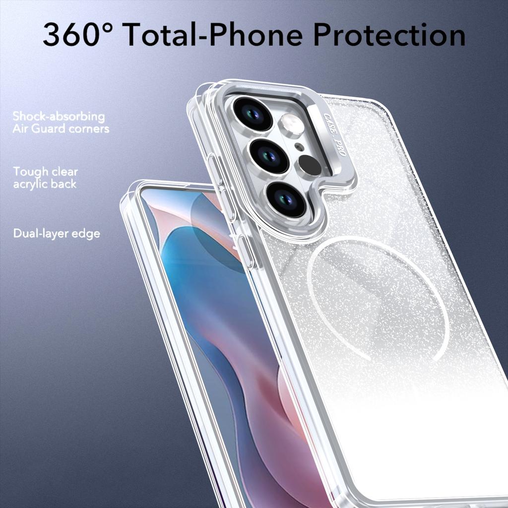 Etui do Samsung Galaxy S26 Ultra Magnetyczne Etui Gradientowy Brokat Odporne na Wstrząsy TPU PC Pokrowiec na Telefon