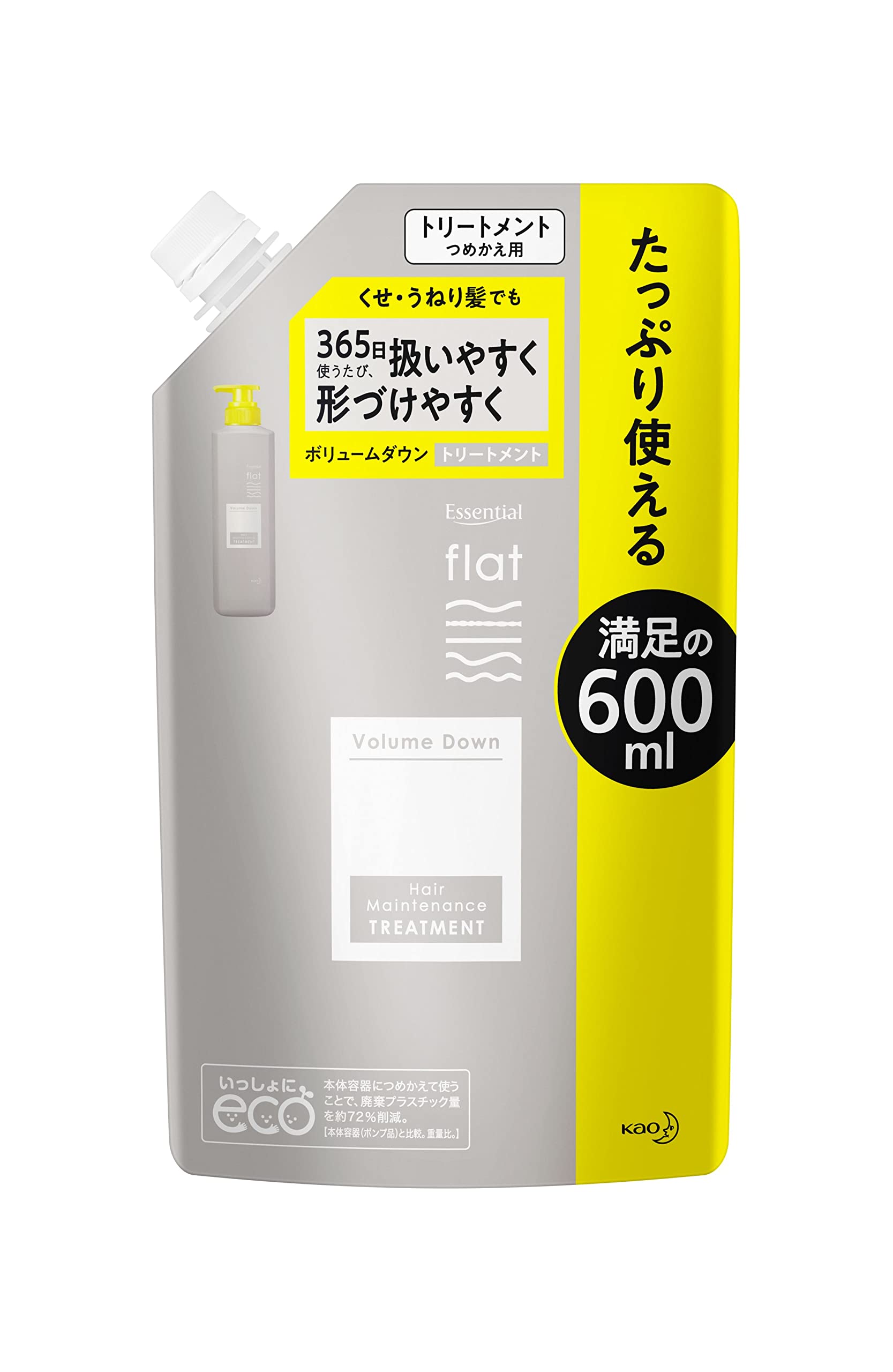 

[Large capacity] Flat Volume Down Treatment Refill 600ml Refreshing Floral Scent