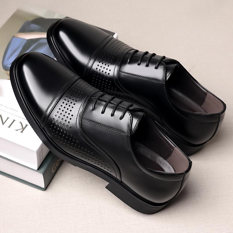 

Foreign trade leather shoes men s genuine leather men s business dress three joint work leather shoes Korean version British men s shoes 45