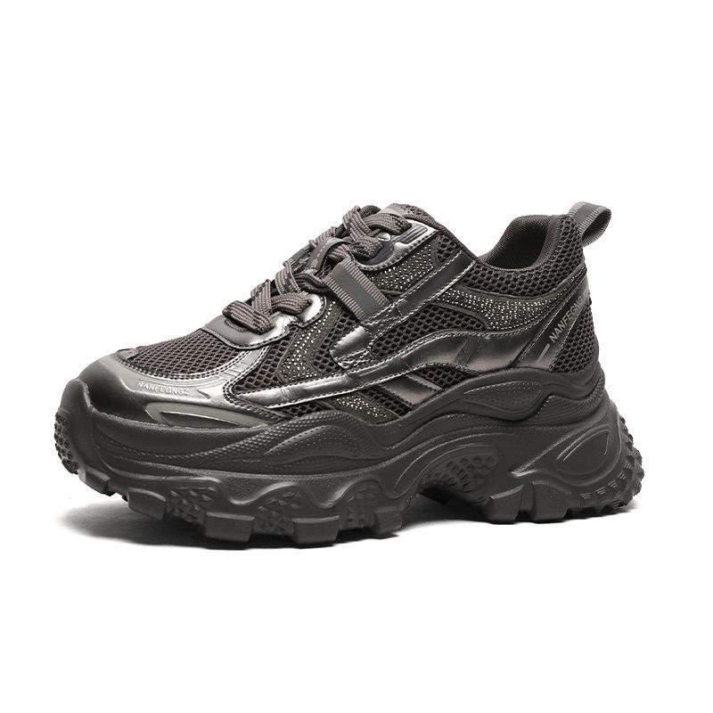 Dad shoes women's autumn new fashion rhinestone thick sole height increase small casual sports shoes