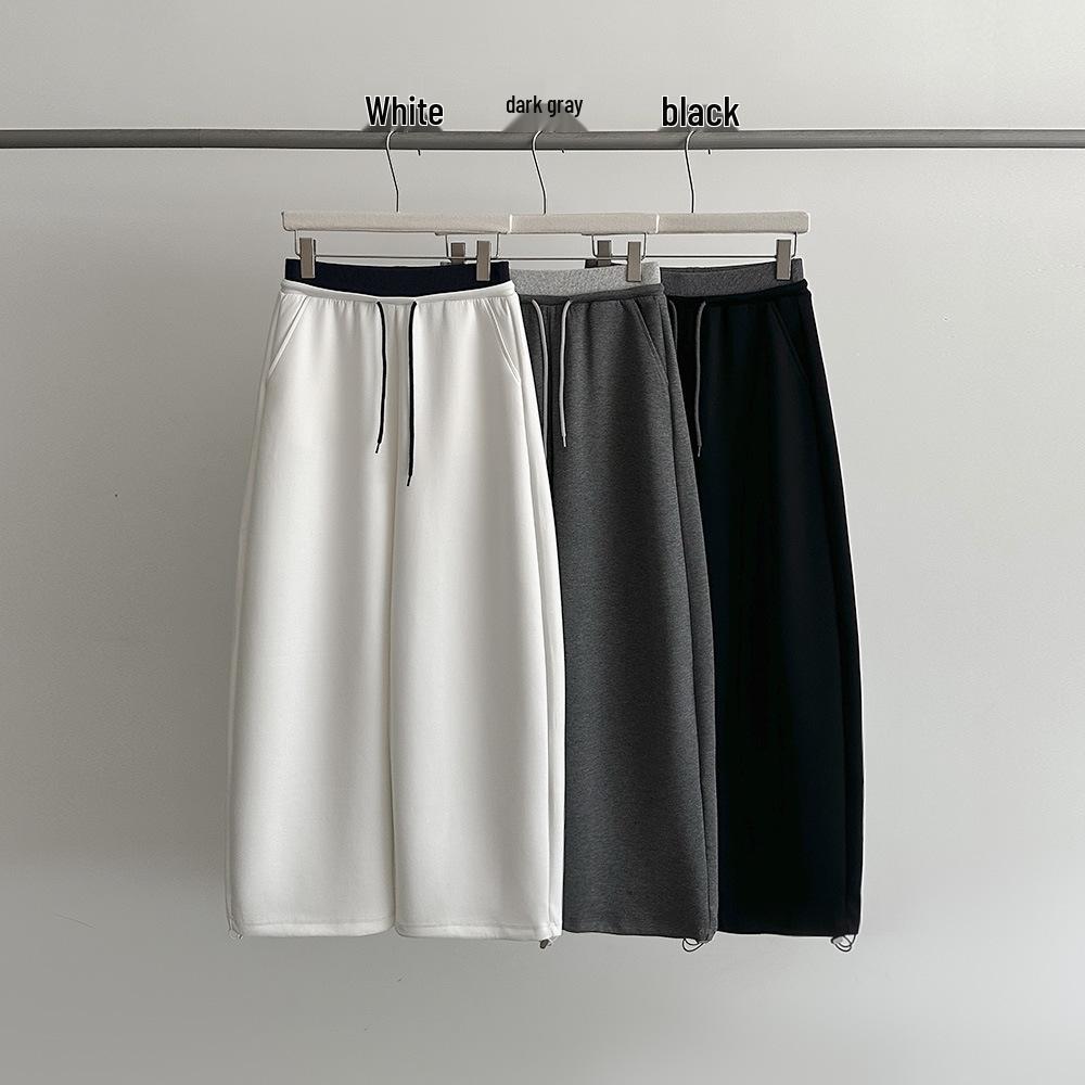 EVERTRUE Women s 2026 Spring Korean-Style High-Waisted Wide-Leg Floor-Length Sweatpants (68177) Medium