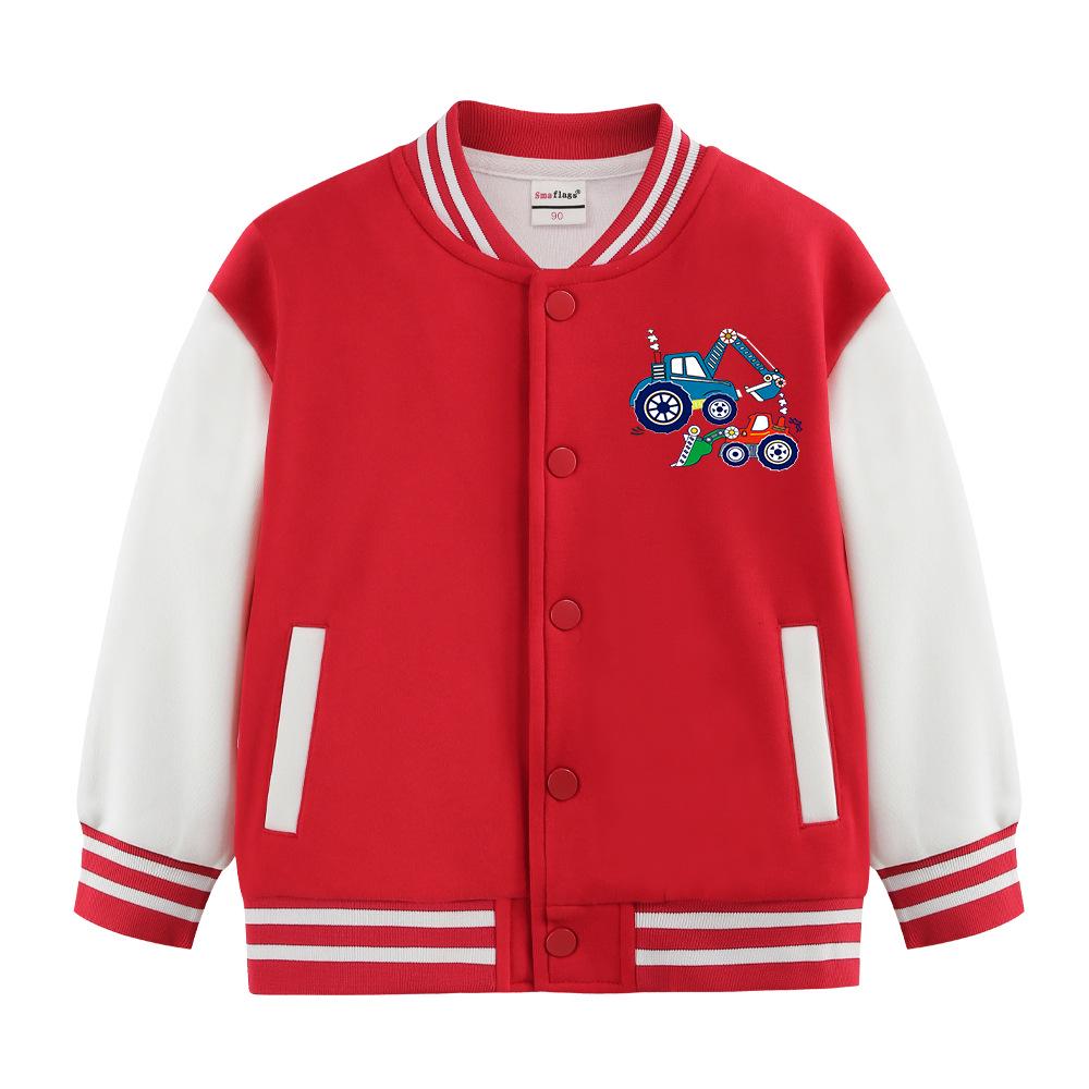 Boys' Versatile Spring/Autumn Jacket - Trendy Velvet Baseball Cardigan