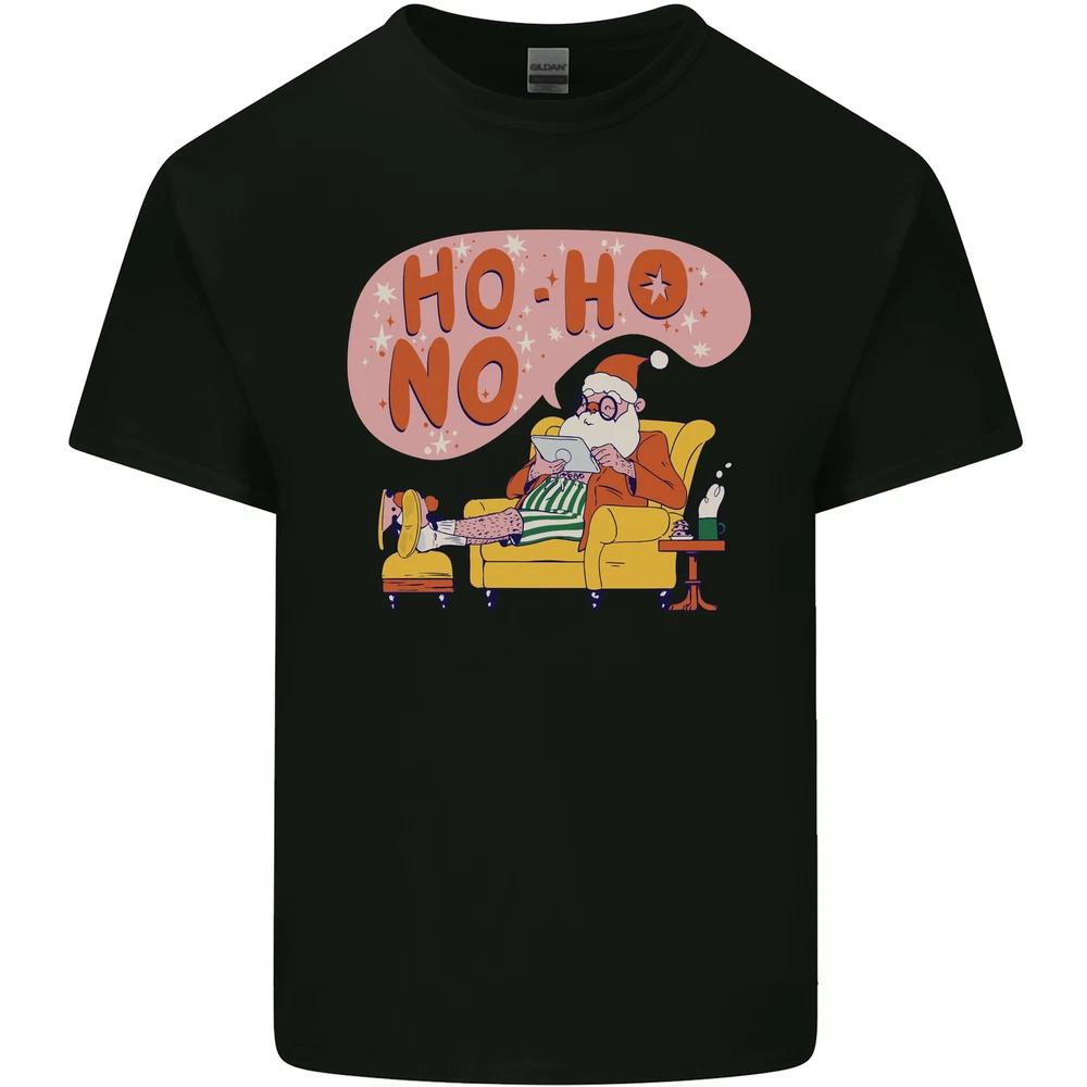 HO HO No Funny Lazy Christmas Bah Humbug Xmas Unisexs Light Cotton TShirt S