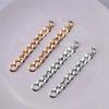 Women Minimalist Gold Silver Hollow Chain Long Dangle Earrings Fashionable Personality Jewelry