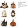 Rustic Halloween Door Decorations 6 Pcs Vintage Wooden Ornaments, Farmhouse Cat Owl Pumpkin Retro Cartoon Hanging Tags Ghost for Tree Party Home Decor