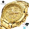 Top Brand Luxury Sport Watch For Men Quartz Chronograph Date Luminous Full Steel Wrist Watch