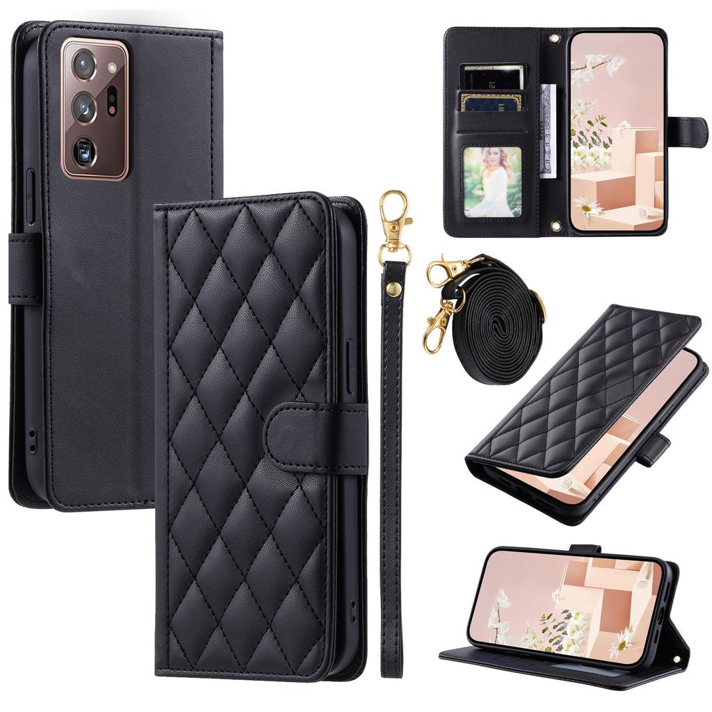 Suitable for Samsung S24 mobile phone leather case A55 small fragrant wind rhombus plaid diagonal span protective case A05S portable leather case