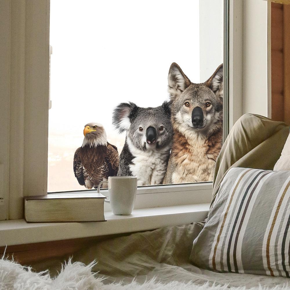 Wolf Koala Eagle Animal Wall Sticker Living Room Window Stickers For Home Decoration Decals