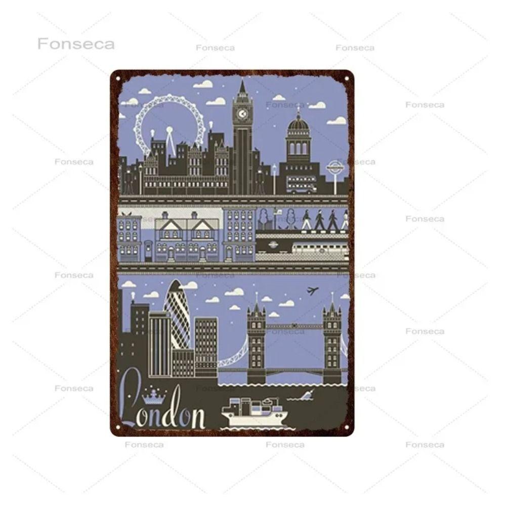 

Metal Sign London Retro Wall Decor 20x30 cm