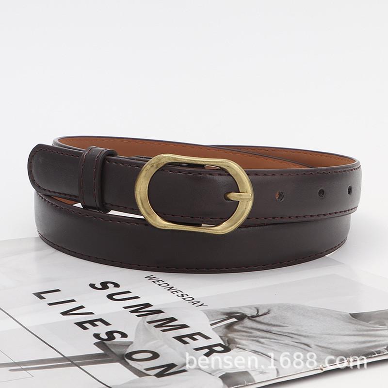 Leather Belt Vintage Women Versatile Decorative Waistband Casual Strap Jeans