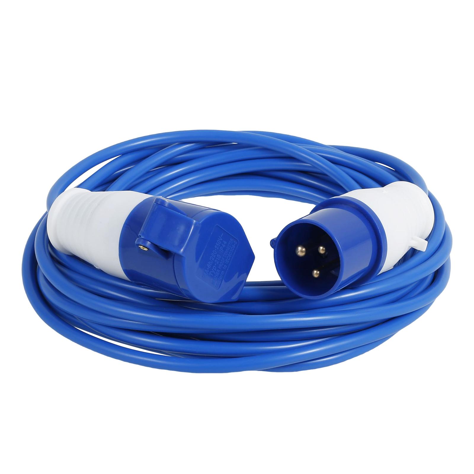 

Camping Extension Cable Safe Reliable Rubber Extension Cord with Plug Versatile Sturdy Caravan Hook Up Cable for Outdoor Usage синій