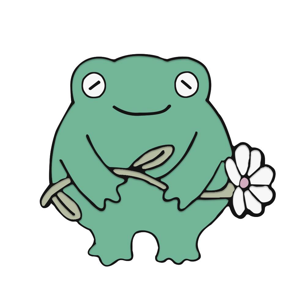 Custom Cartoon Frog Swim Ring Brooch - Mini, Cute, Glazed Badge Animal Series.
