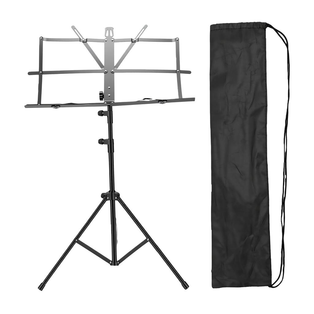 Black Music Stand Height Music Stand Folding Portable Guitar Sheet Shelf