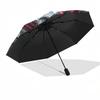 Red Rose Moth Automatic Folding Umbrella: Stylish Design with 8-Bone Frame, Perfect for Travelers and Daily Use - Ideal Gift for Fans and Oc