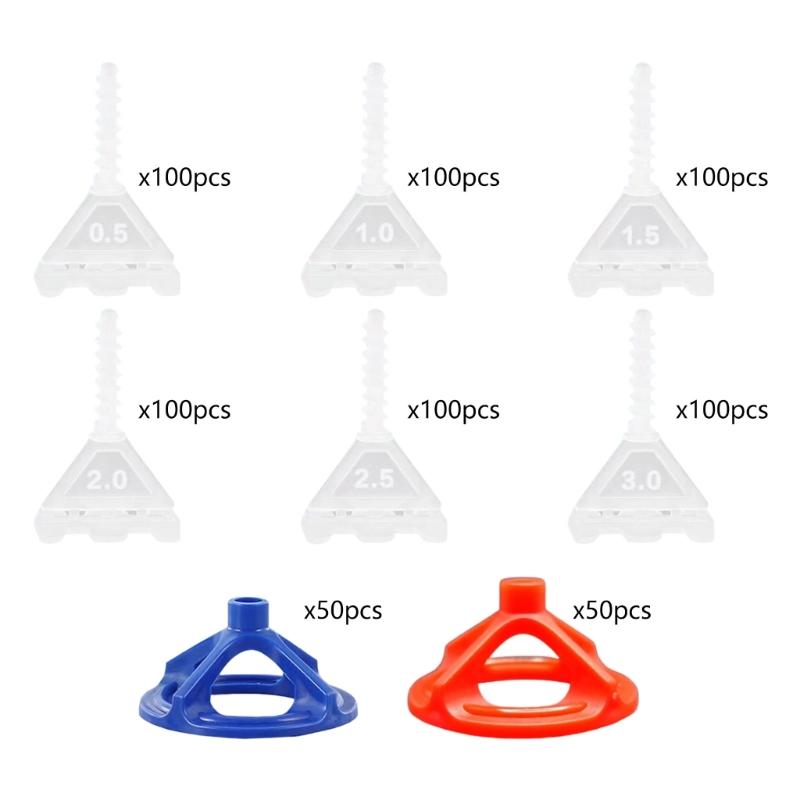 100Pcs Professional Ceramic Tile Leveling System Clips Spiraling Spacers Wadge for Tile Laying Wall Floor Construction Tool