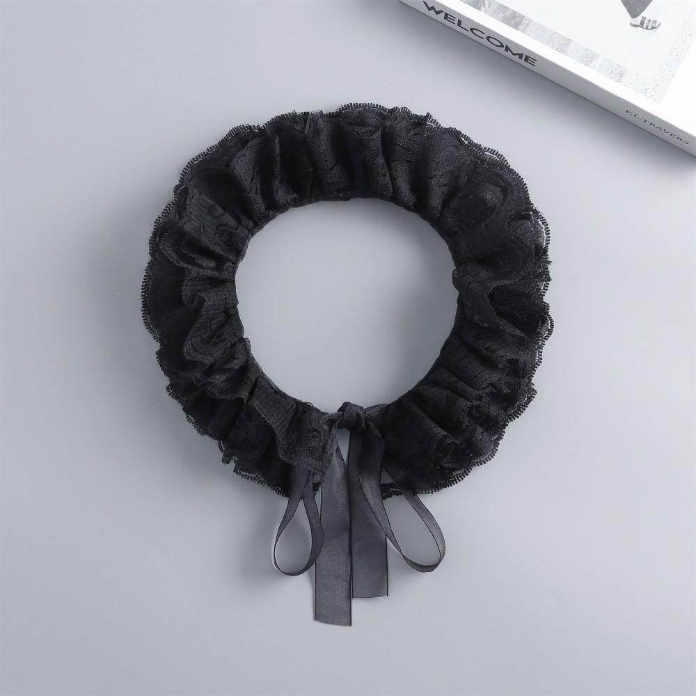 Lace Ruffled Lace Fake Collar Black Blouse Shoulders Fake Collar Universal Ruffled Sleeve  Ladies