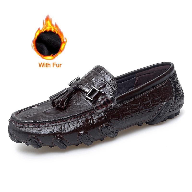Fashion Luxury Fashion Italian Black Genuine Leather Loafers Handmade Soft Bottom Casual Leather Dress Shoe Slip On Outdoor Walking Shoe